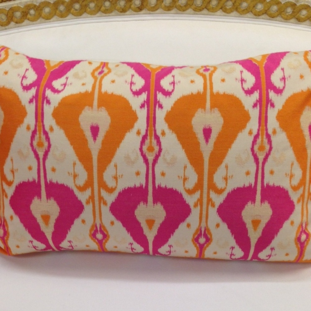Kravet Couture Ikat Pink Orange Ivory 18 x 30 NEW